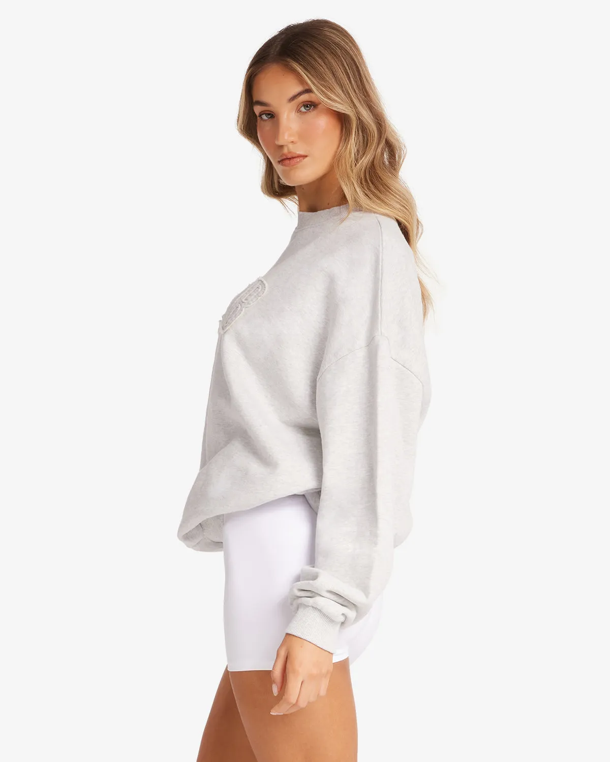 CSB Crewneck Jumper | Snow Marl sold by Crop Shop Boutique product image thumbnail 2