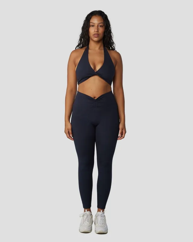 Serenity Drawstring Scrunch Leggings | Midnight sold by Crop Shop Boutique