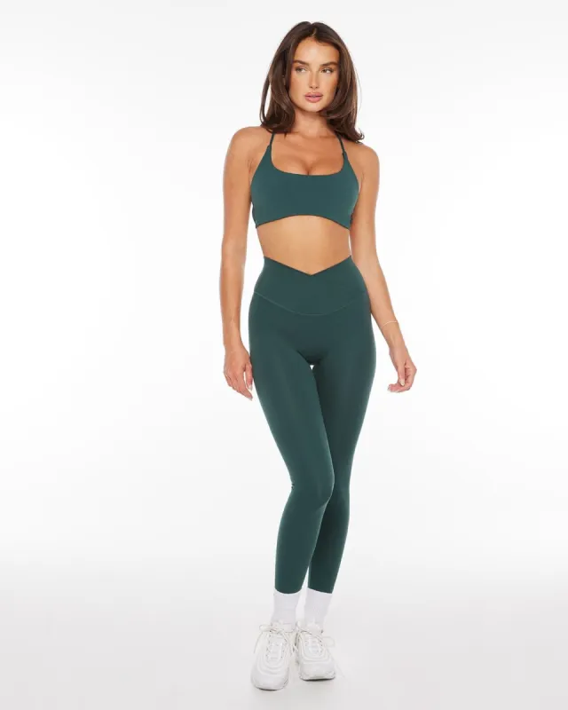 Serenity Crossover Leggings | Forest Green sold by Crop Shop Boutique
