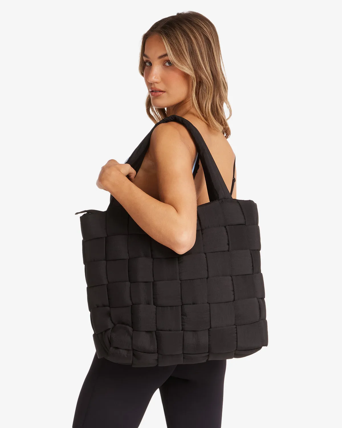 Puffer Tote Bag | Black sold by Crop Shop Boutique