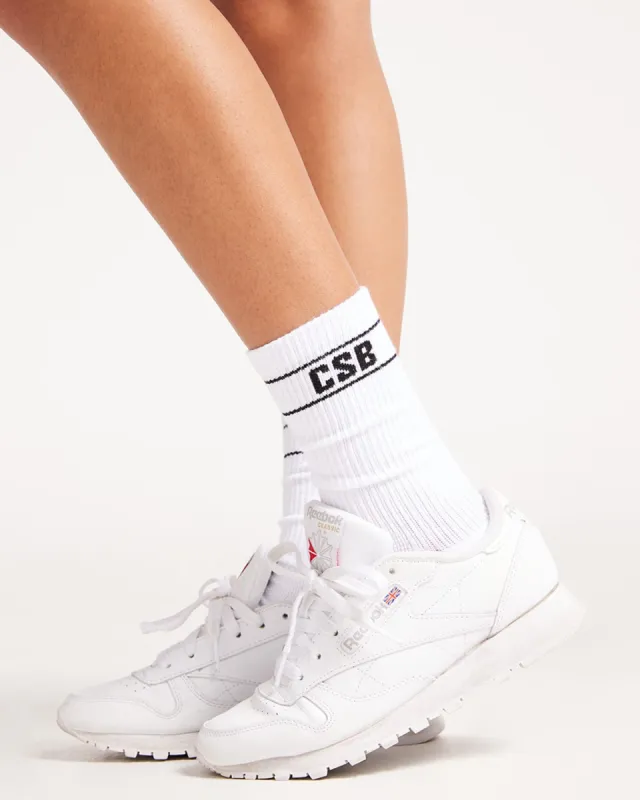 CSB Sport Socks | White sold by Crop Shop Boutique
