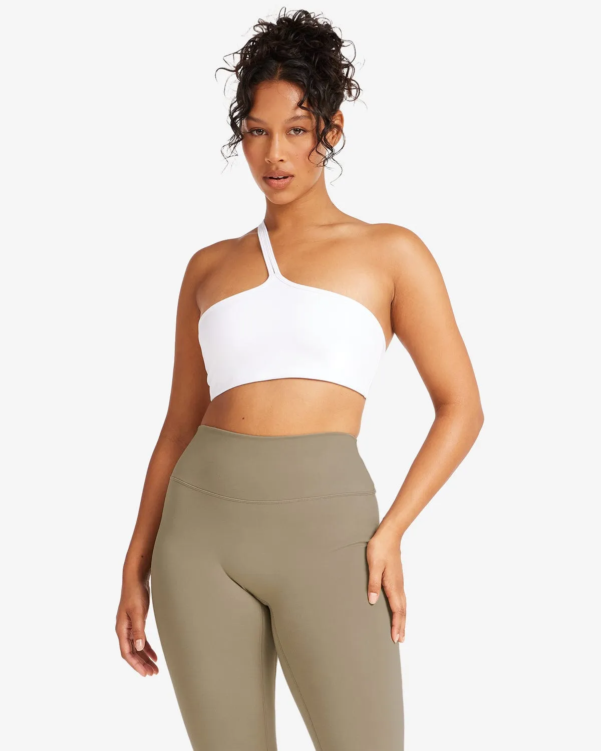 IM Serenity Strappy One Shoulder Crop | White sold by Crop Shop Boutique