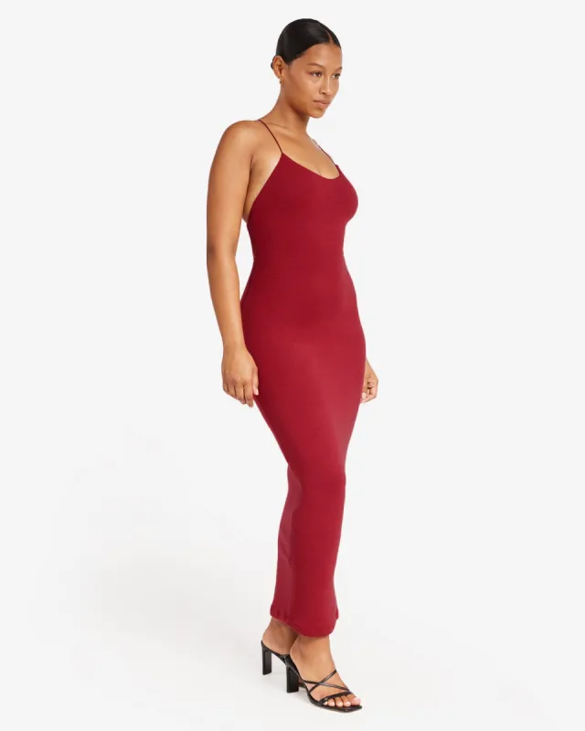 Open Back Rib Maxi Dress | Cherry sold by Crop Shop Boutique