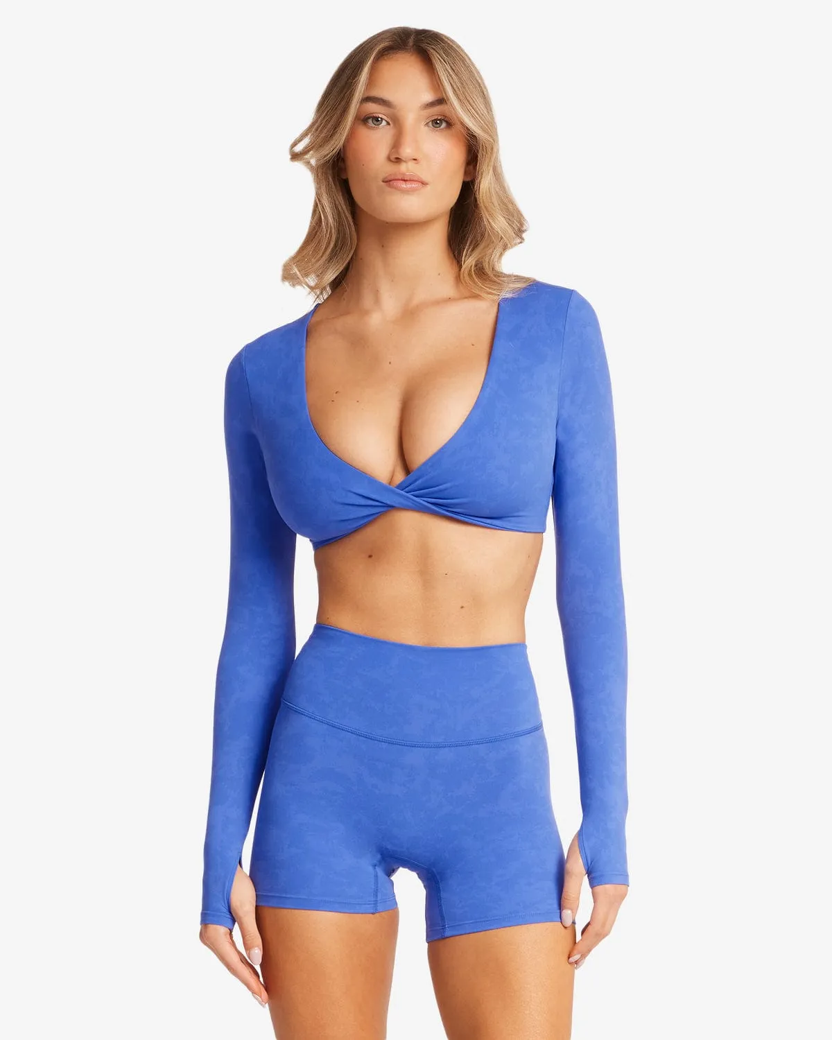 Fade Sierra Long Sleeve Crop | Royal sold by Crop Shop Boutique