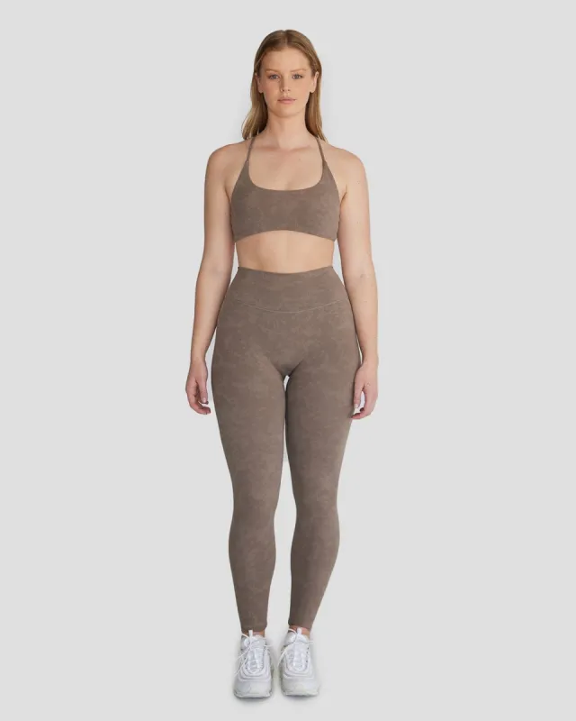 Fade Scrunch Leggings | Mocha sold by Crop Shop Boutique