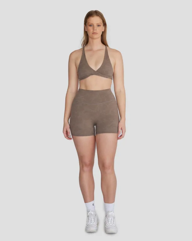 Fade Shorts 4" | Mocha sold by Crop Shop Boutique