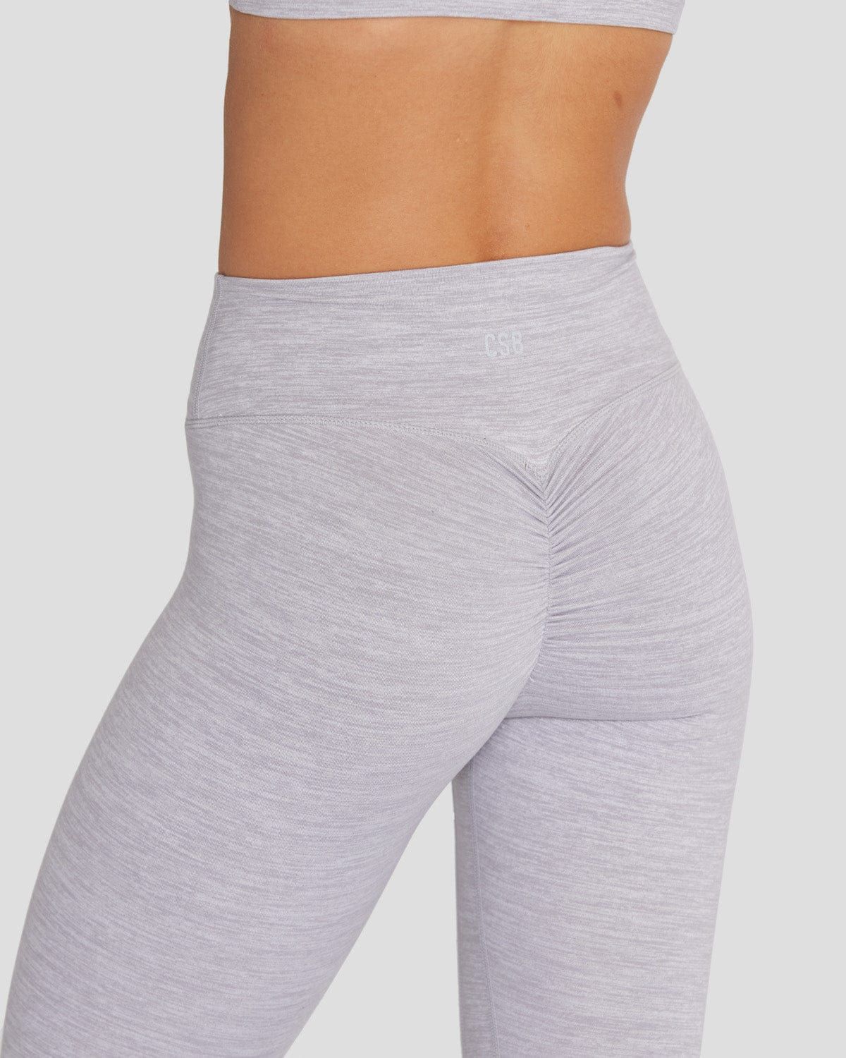 Marl Scrunch Leggings | Light Grey Marl sold by Crop Shop Boutique product image thumbnail 5