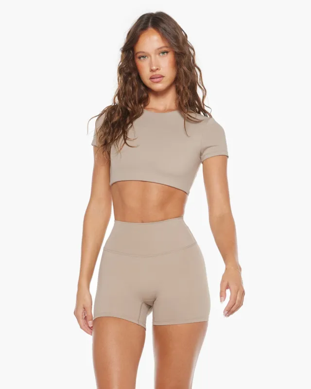Freedom Active Tee | Almond made by Crop Shop Boutique