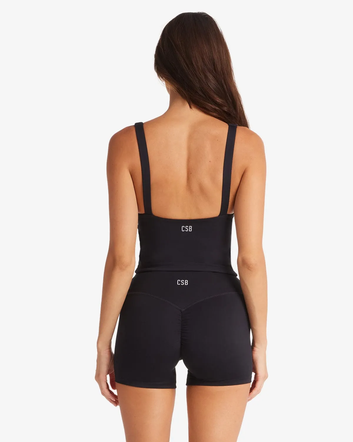 Serenity Plunge Longline Tank | Black sold by Crop Shop Boutique product image thumbnail 3