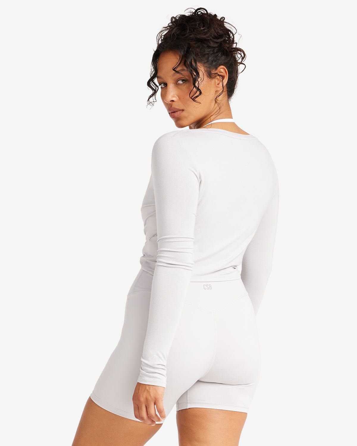 IM Ballet Wrap Top | Light Grey sold by Crop Shop Boutique product image thumbnail 2