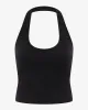 Rib Halter Tank | Black sold by Crop Shop Boutique