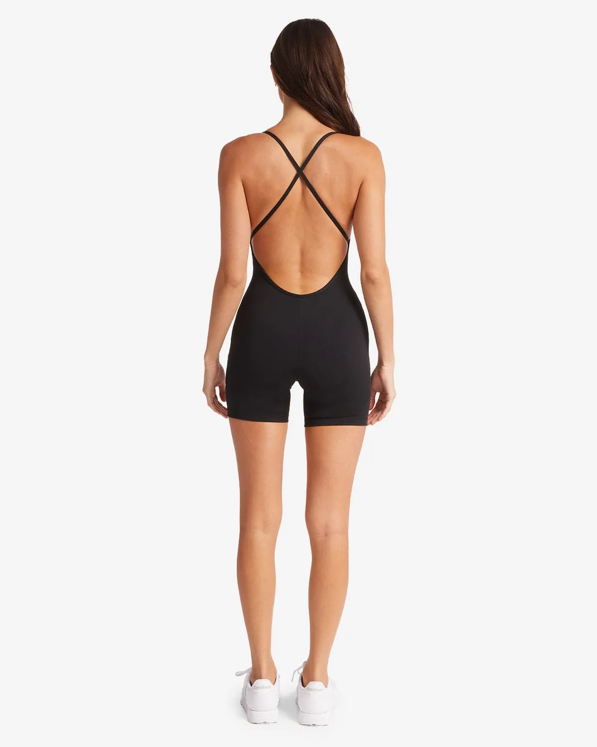 Activluxe Open Back Playsuit | Black sold by Crop Shop Boutique