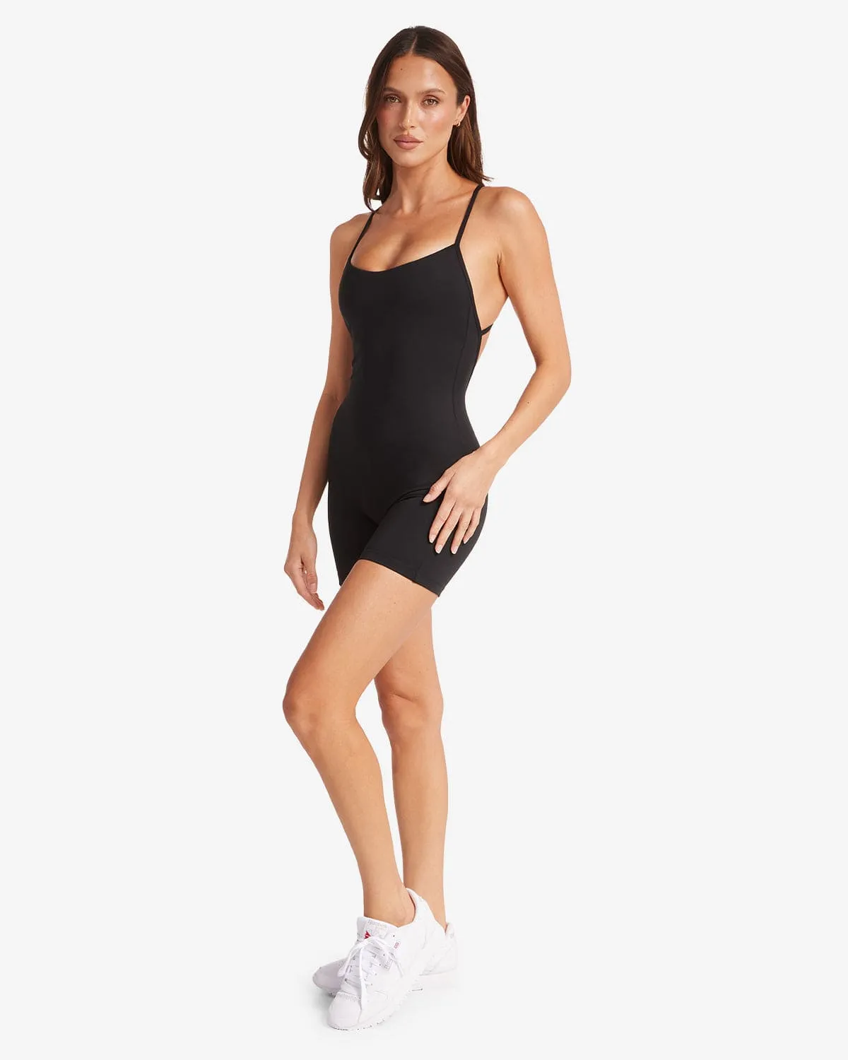 Activluxe Open Back Playsuit | Black sold by Crop Shop Boutique product image thumbnail 3