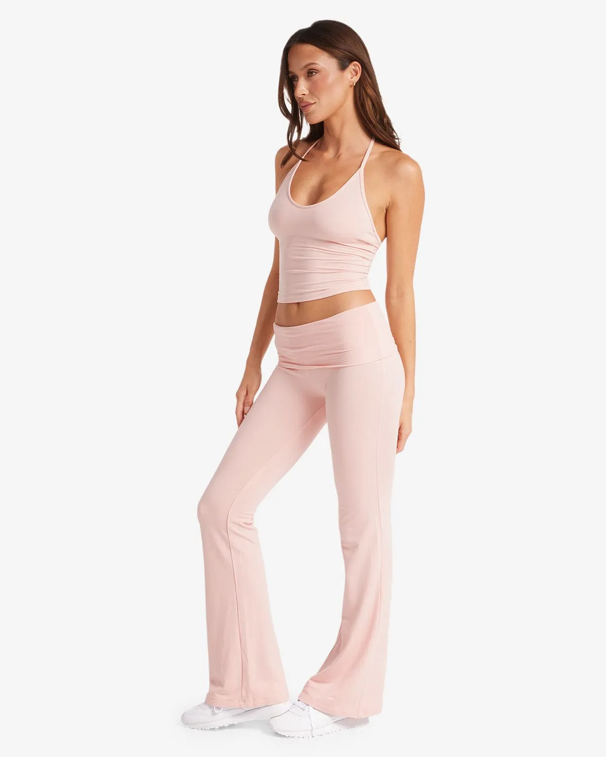 Jersey Flare Pants | Blush sold by Crop Shop Boutique product image thumbnail 3