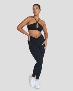 Serenity Drawstring Scrunch Leggings | Black sold by Crop Shop Boutique