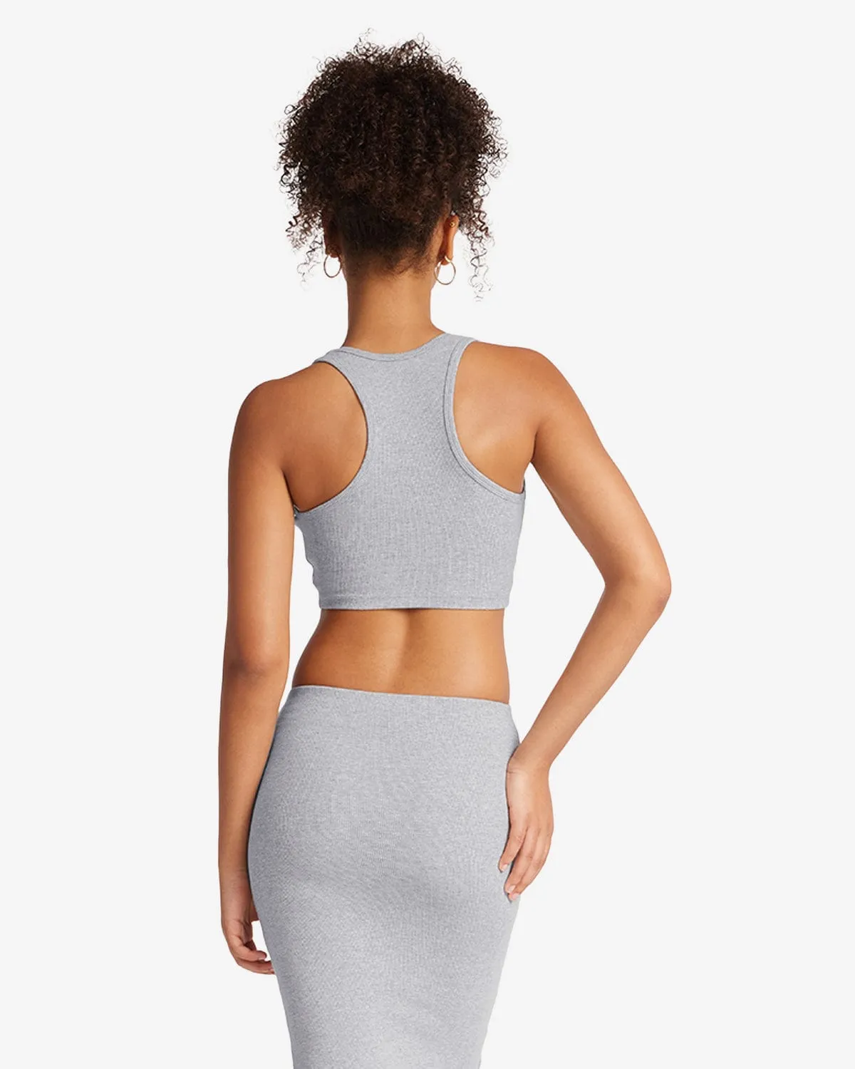 Rib Cropped Tank | Cloud Marl sold by Crop Shop Boutique product image thumbnail 2