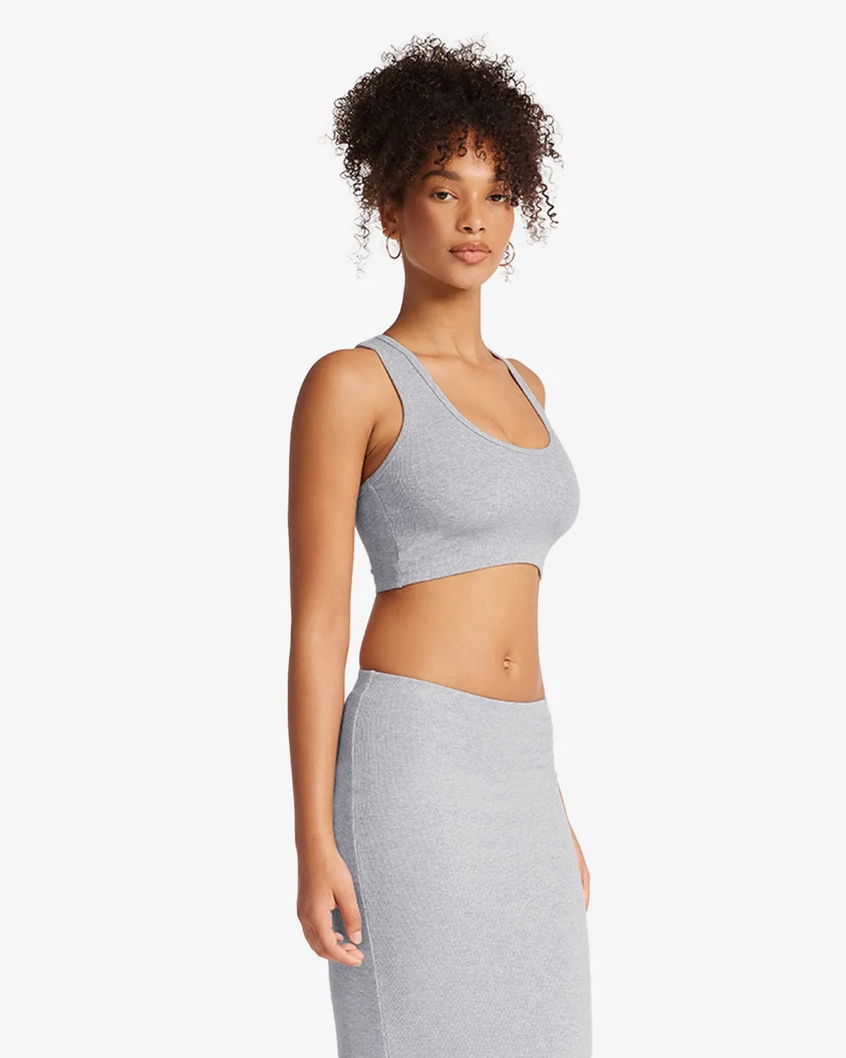 Rib Cropped Tank | Cloud Marl sold by Crop Shop Boutique product image thumbnail 3
