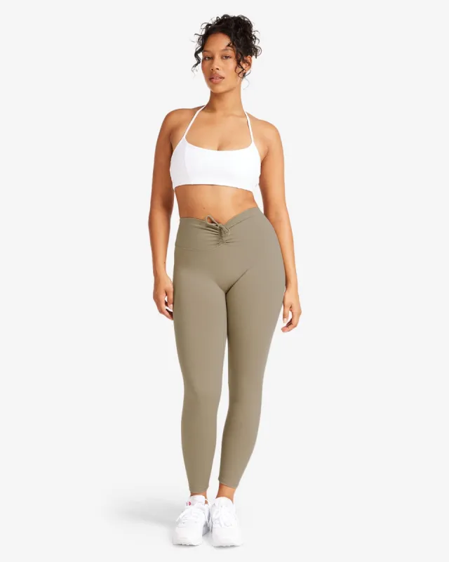 IM Serenity Drawstring Leggings | Vintage Khaki sold by Crop Shop Boutique