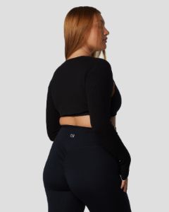 Ribbed Bolero | Black sold by Crop Shop Boutique