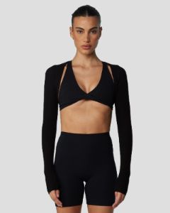 Ribbed Bolero | Black sold by Crop Shop Boutique