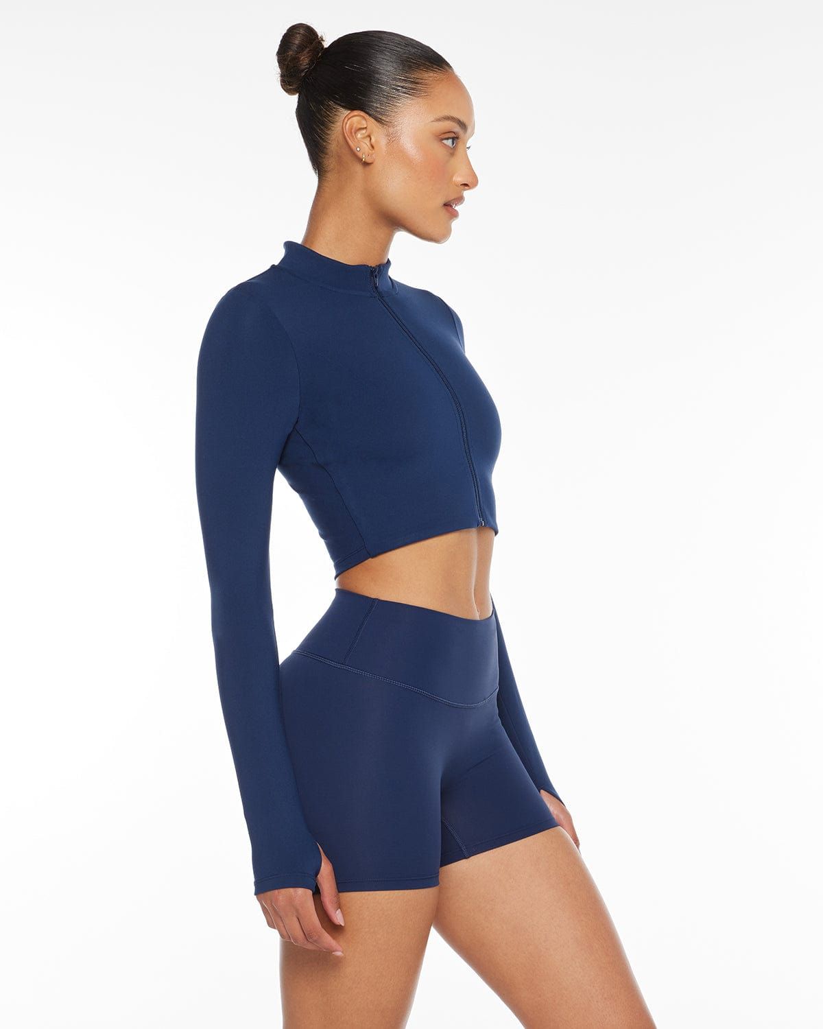 Serenity Sculpt Zip Jacket | Navy sold by Crop Shop Boutique product image thumbnail 3