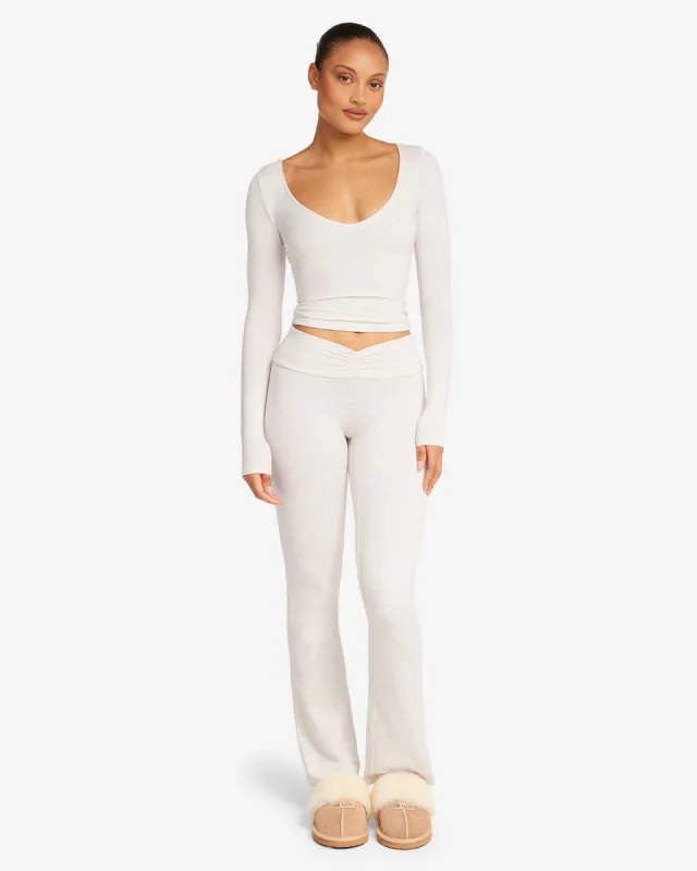 Ruched Yoga Pant | Oat Marl sold by Crop Shop Boutique