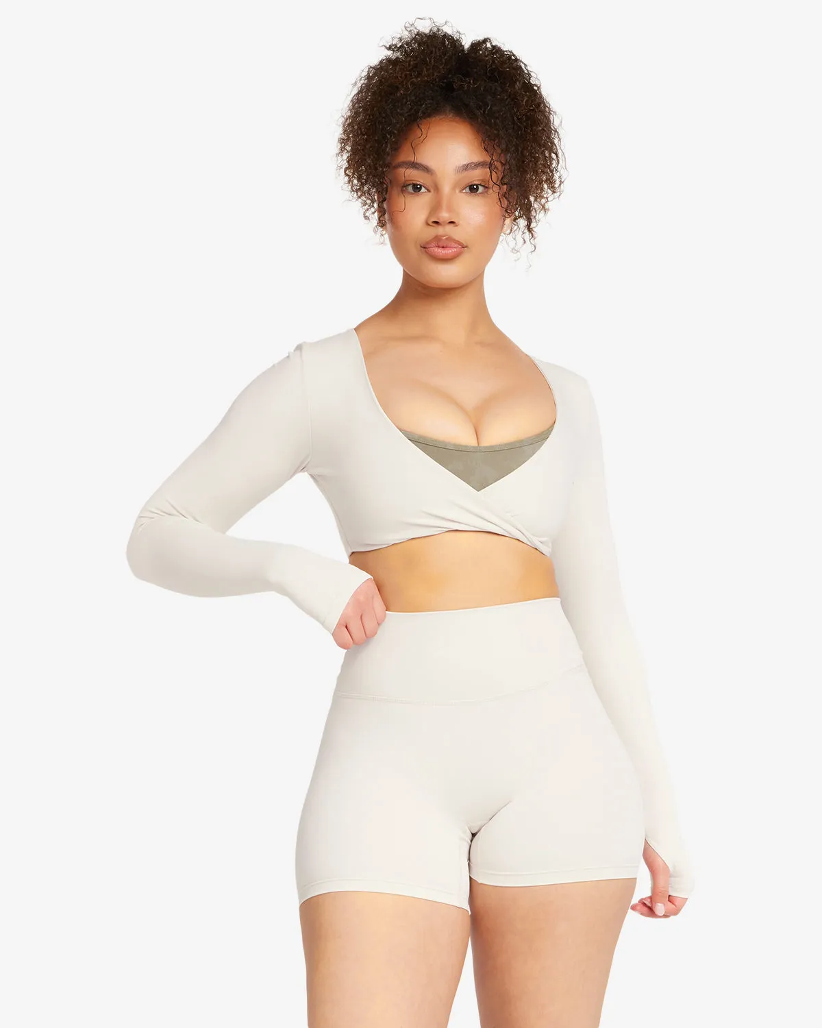 Fade Sierra Long Sleeve Crop | Vanilla sold by Crop Shop Boutique product image thumbnail 5