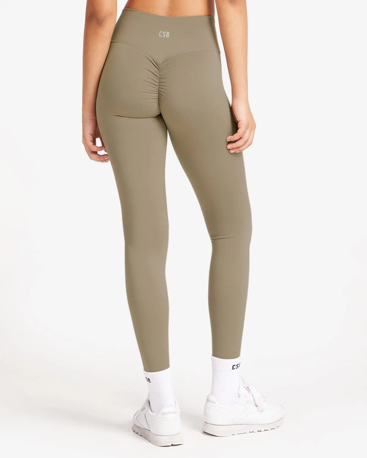 IM Serenity Drawstring Scrunch Leggings | Vintage Khaki sold by Crop Shop Boutique product image thumbnail 2