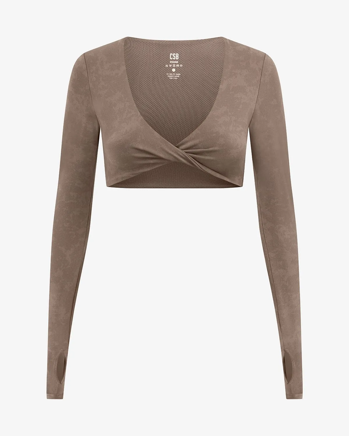 Fade Sierra Long Sleeve Crop | Mocha sold by Crop Shop Boutique product image thumbnail 4