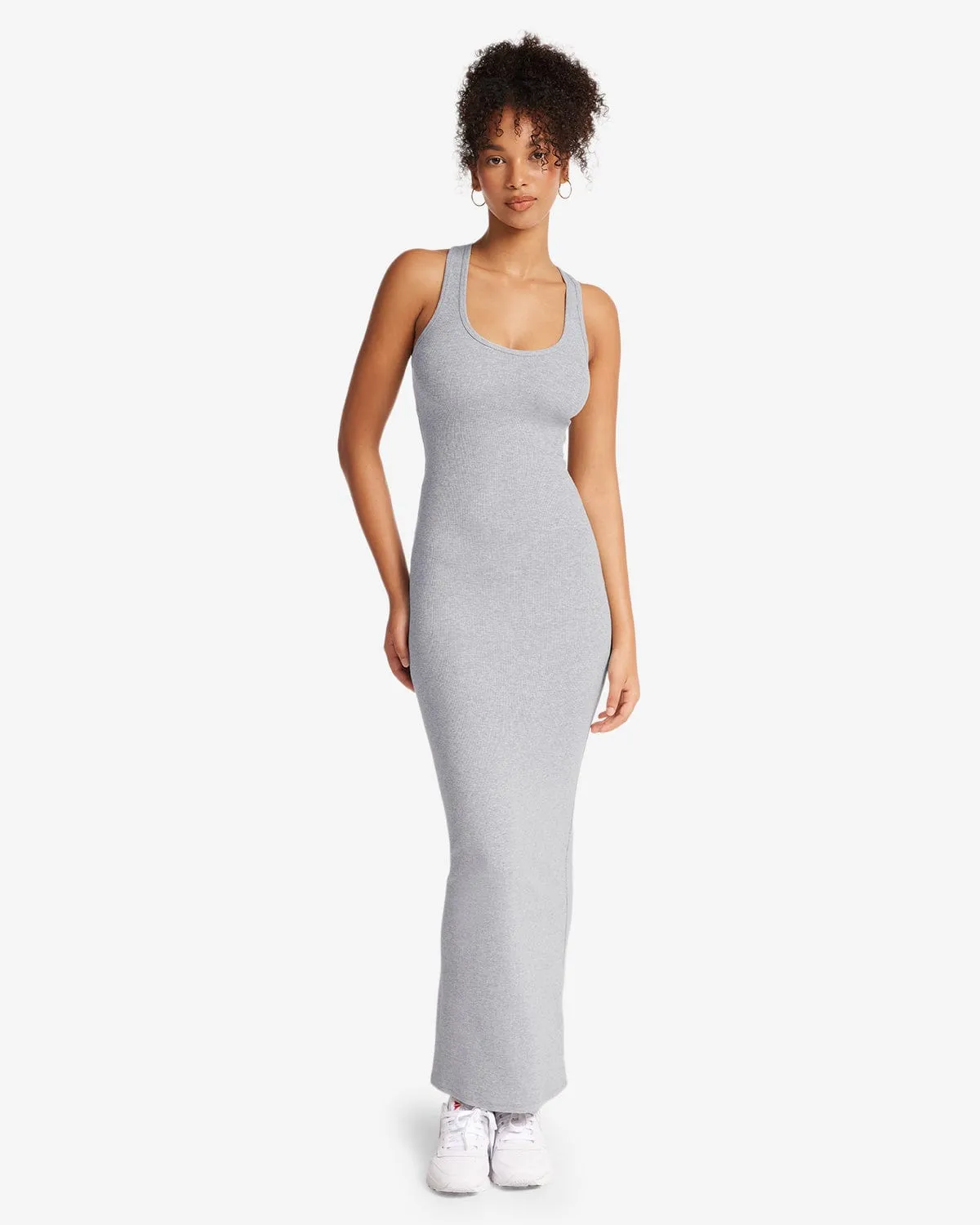 Racer Back Maxi Dress | Cloud Marl sold by Crop Shop Boutique