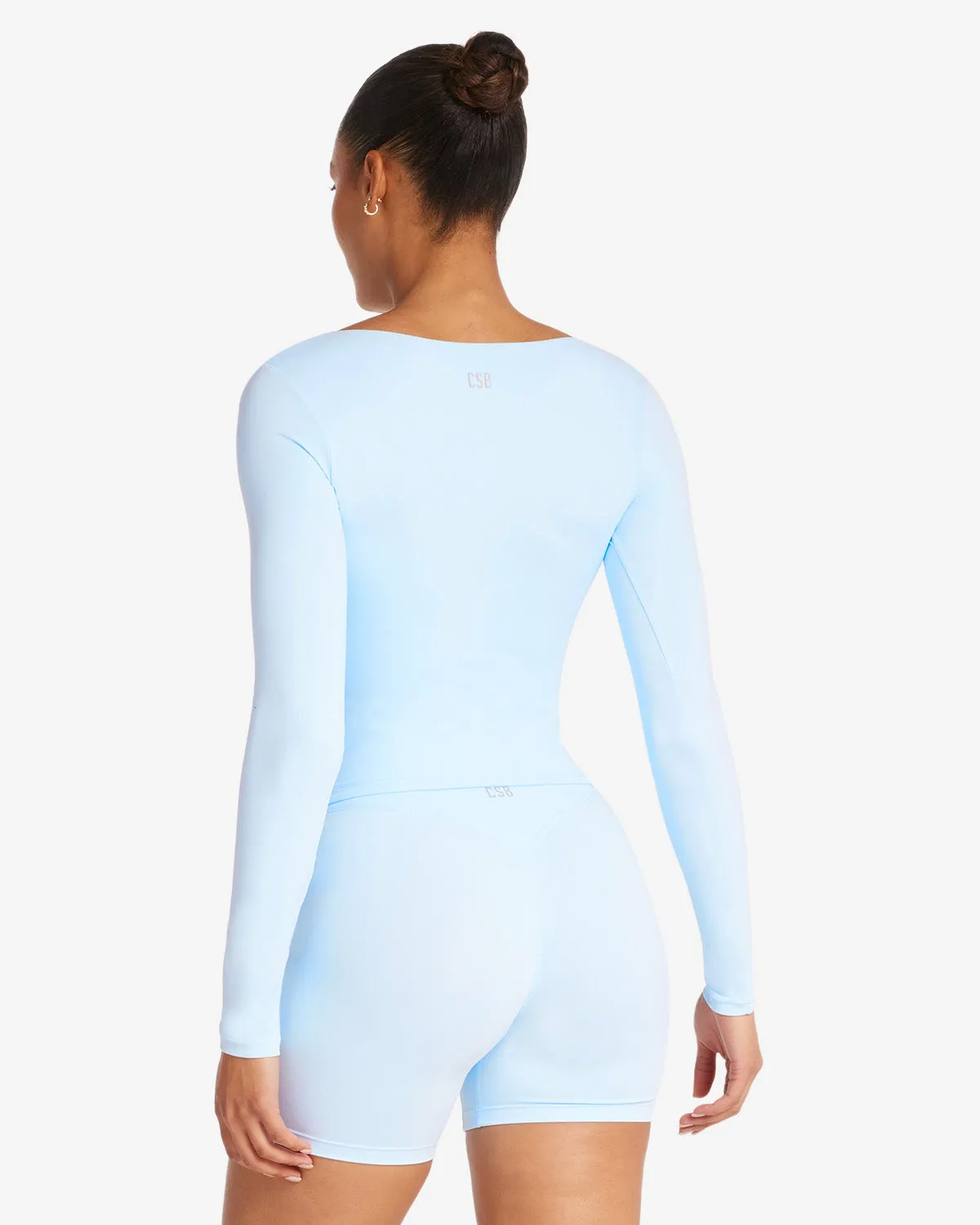 Form Alina Long Sleeve Top | Powder Blue sold by Crop Shop Boutique product image thumbnail 3