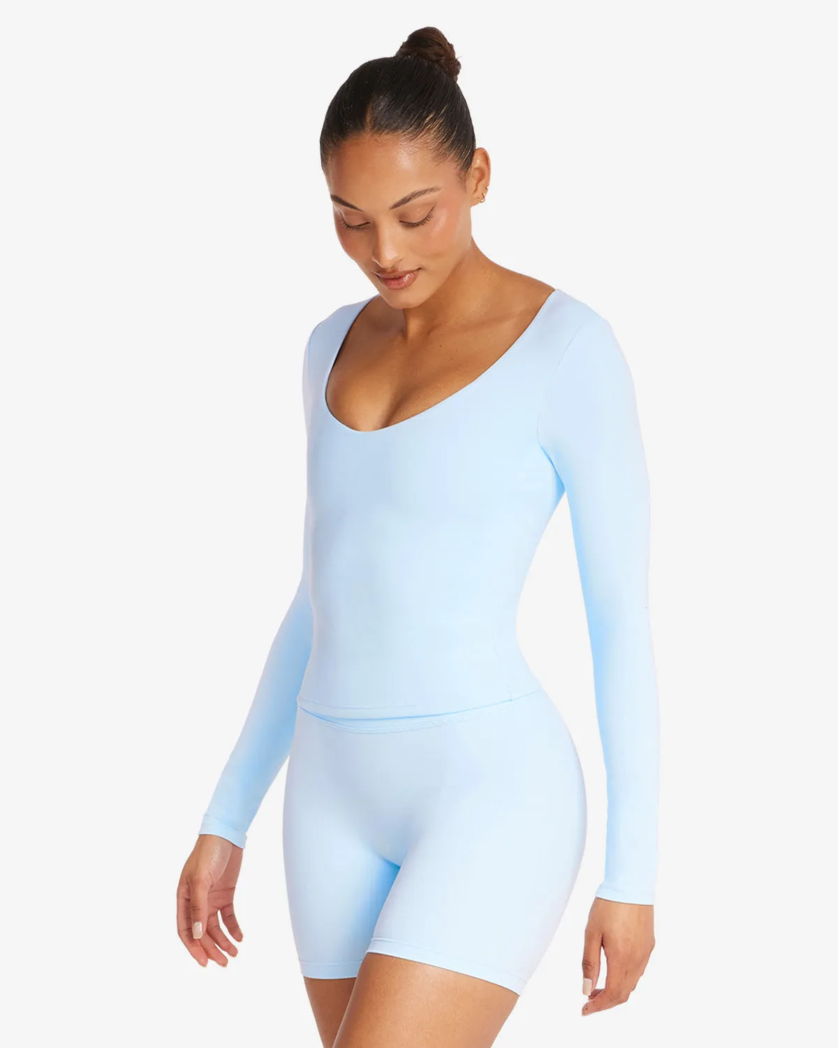 Form Alina Long Sleeve Top | Powder Blue sold by Crop Shop Boutique product image thumbnail 2