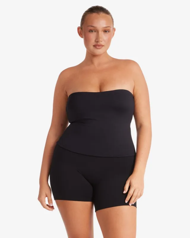 Serenity Longline Bandeau | Black sold by Crop Shop Boutique