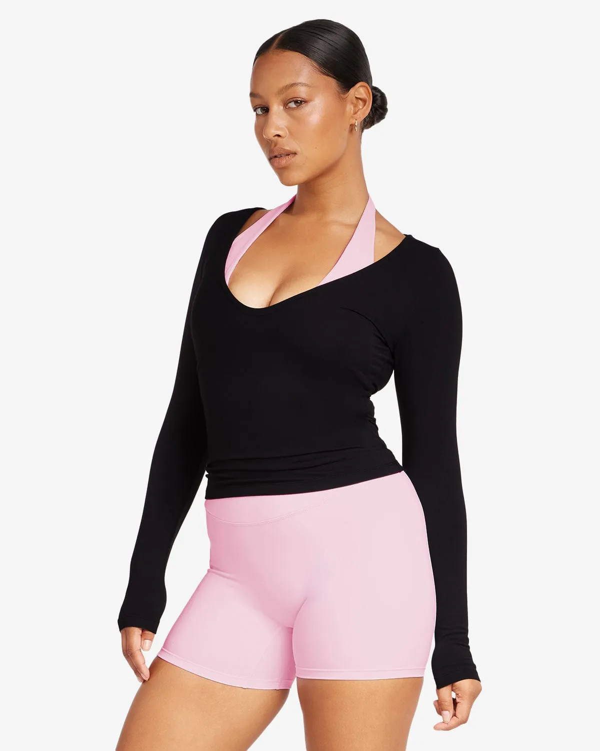 V Neck Long Sleeve Top | Black sold by Crop Shop Boutique product image thumbnail 2