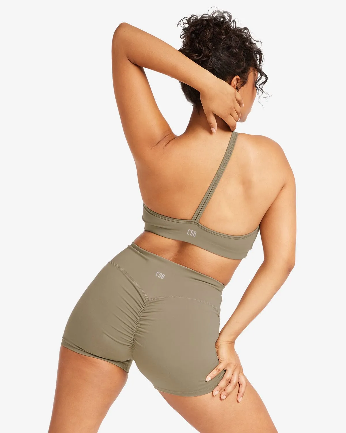 Serenity Strappy One Shoulder Crop | Vintage Khaki sold by Crop Shop Boutique product image thumbnail 2