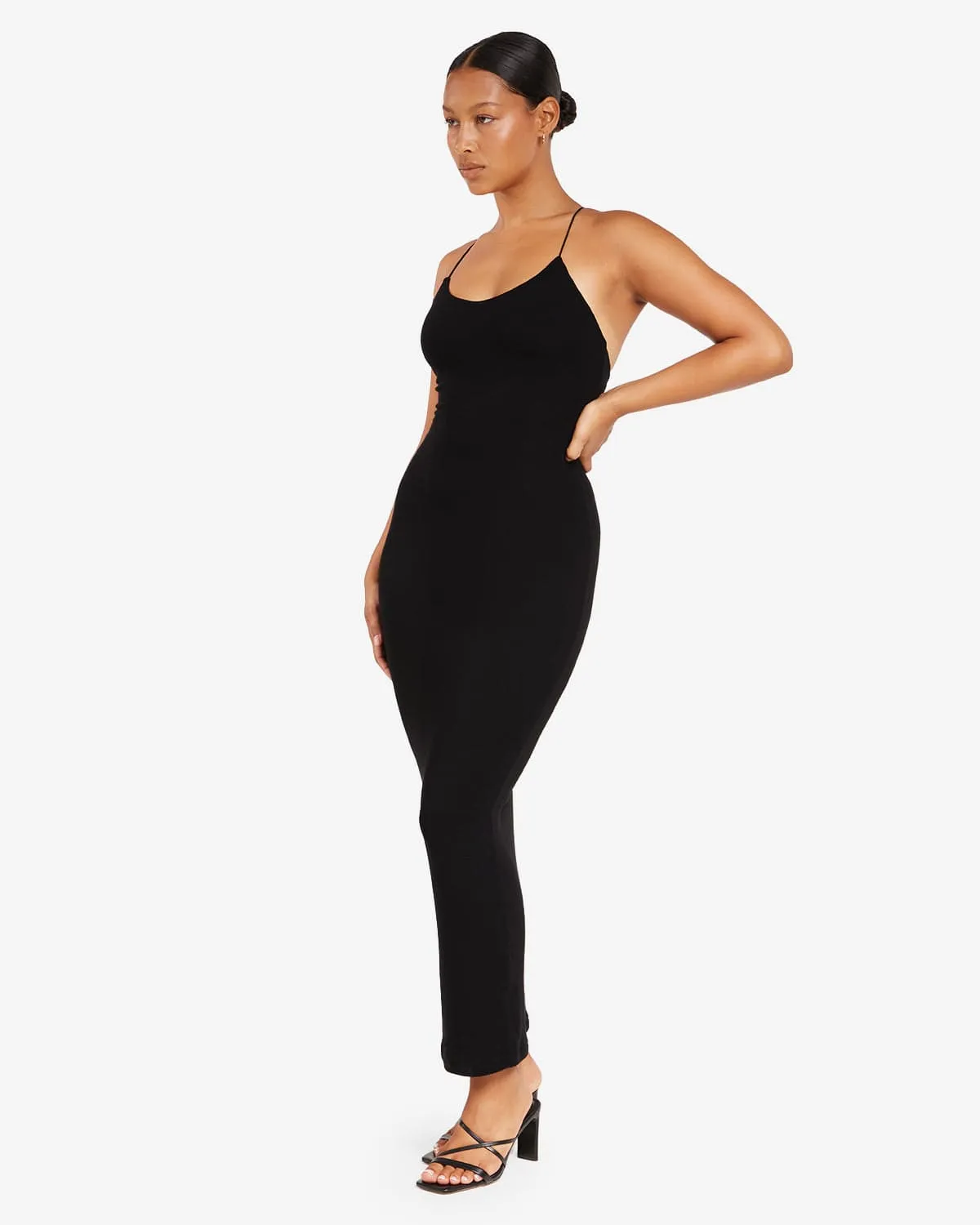 Open Back Rib Maxi Dress | Black sold by Crop Shop Boutique product image thumbnail 5