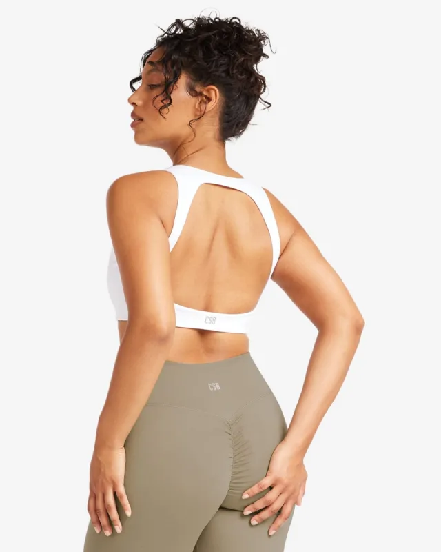 IM Serenity Open Back Crop | White sold by Crop Shop Boutique