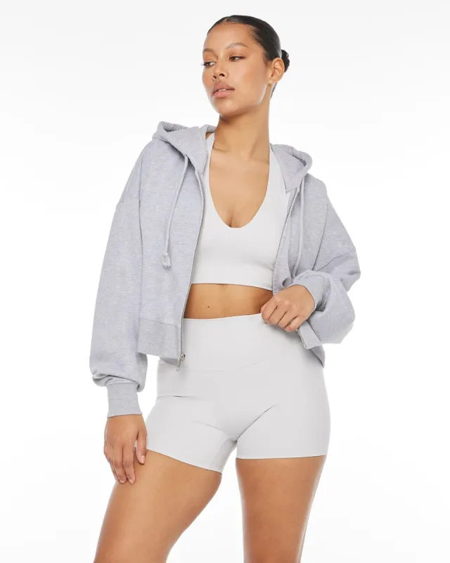 Cropped Boyfriend Zip Hoodie | Soul Marl sold by Crop Shop Boutique