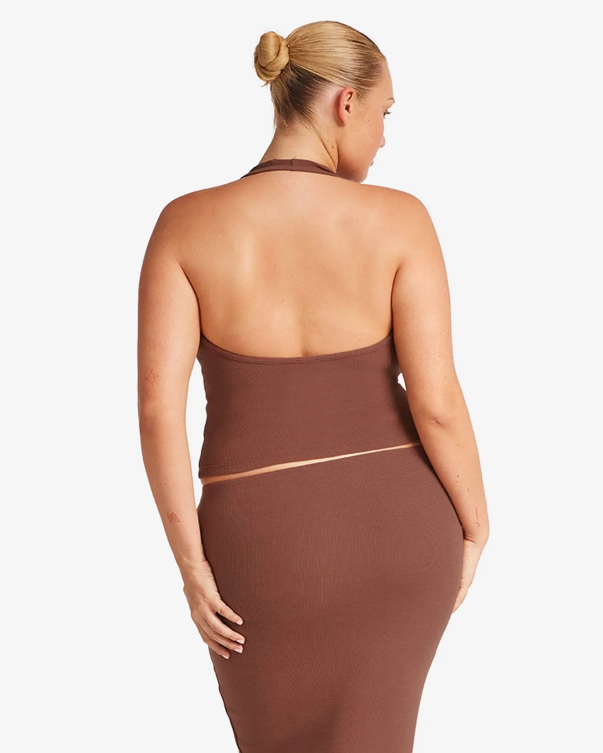 Rib Halter Tank | Maple sold by Crop Shop Boutique product image thumbnail 2