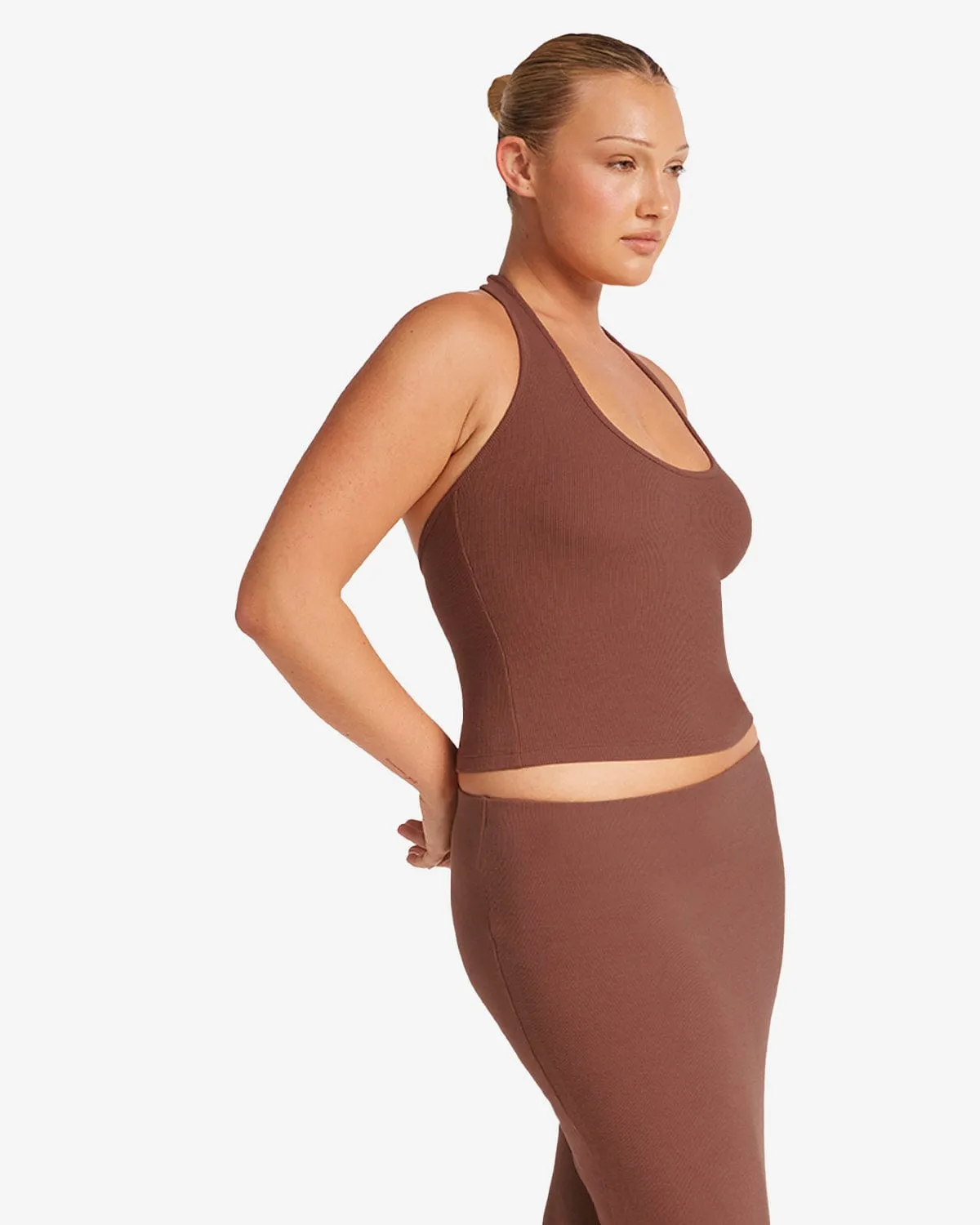 Rib Halter Tank | Maple sold by Crop Shop Boutique product image thumbnail 3