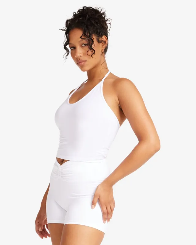 Halter Tie Tank | White sold by Crop Shop Boutique