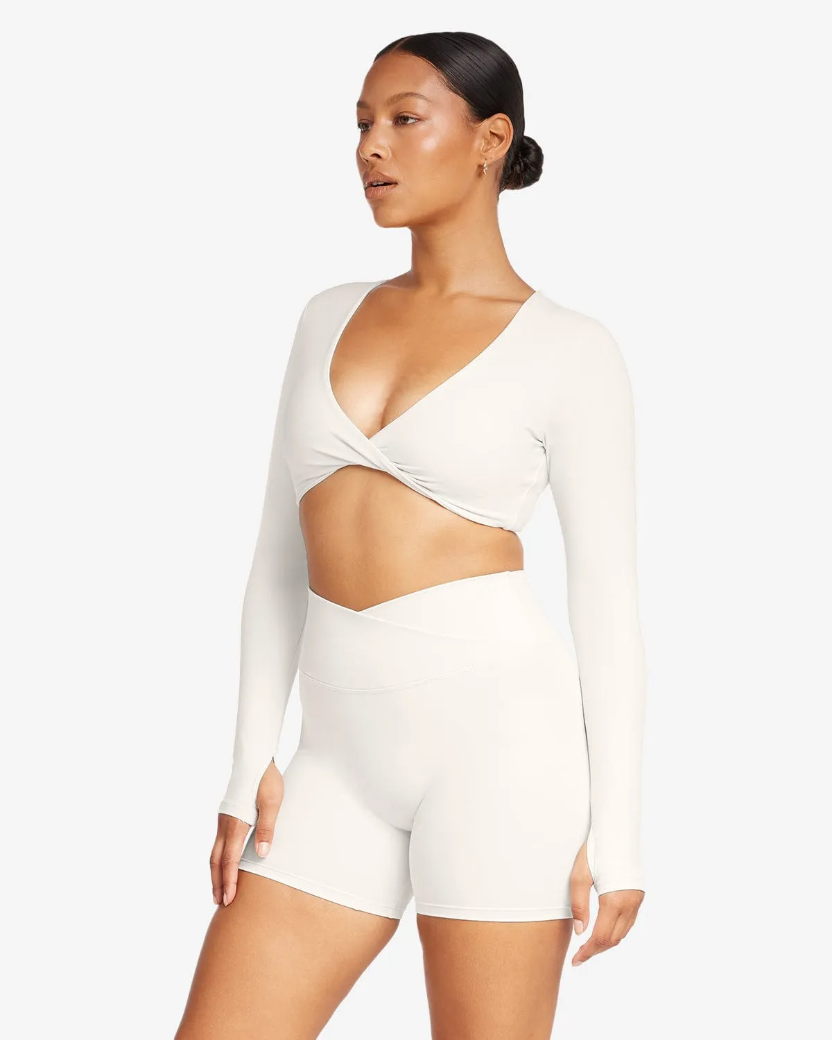 Fade Sierra Long Sleeve Crop | Vanilla sold by Crop Shop Boutique product image thumbnail 3