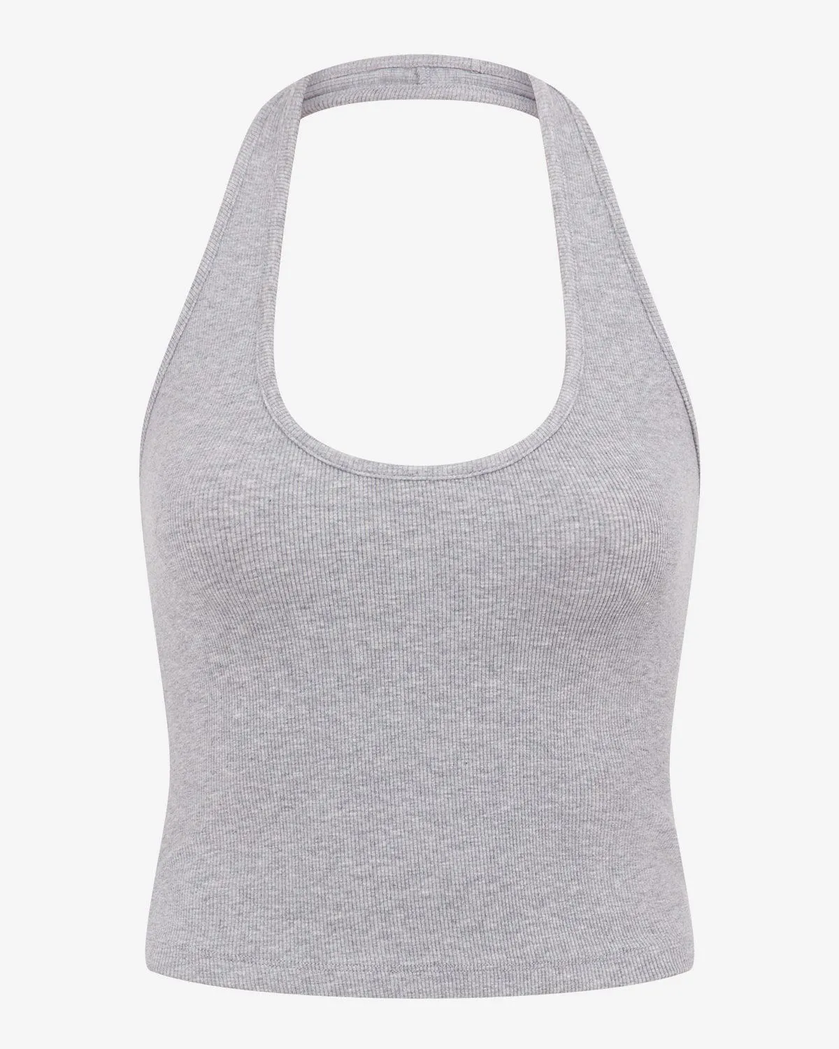 Rib Halter Tank | Cloud Marl sold by Crop Shop Boutique product image thumbnail 4