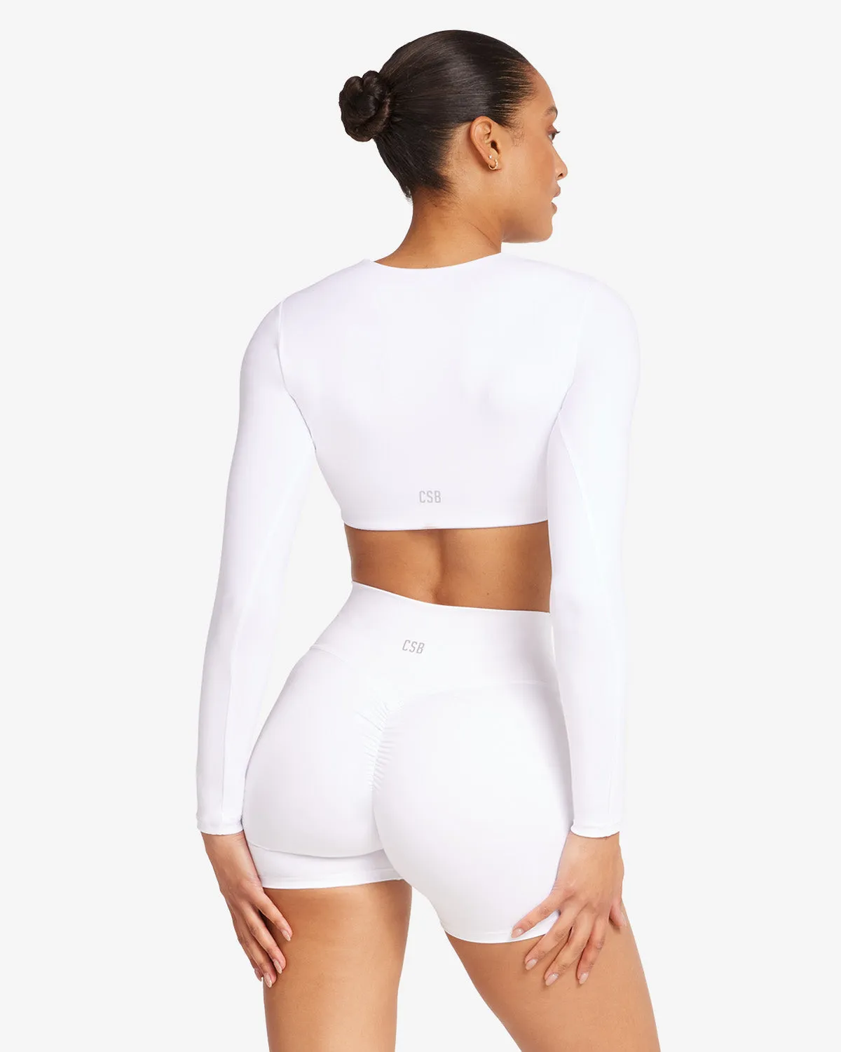Freedom Luna Power Long Sleeve Crop | White sold by Crop Shop Boutique product image thumbnail 2