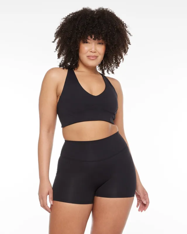 Activluxe Venus Panel Crop | Black sold by Crop Shop Boutique