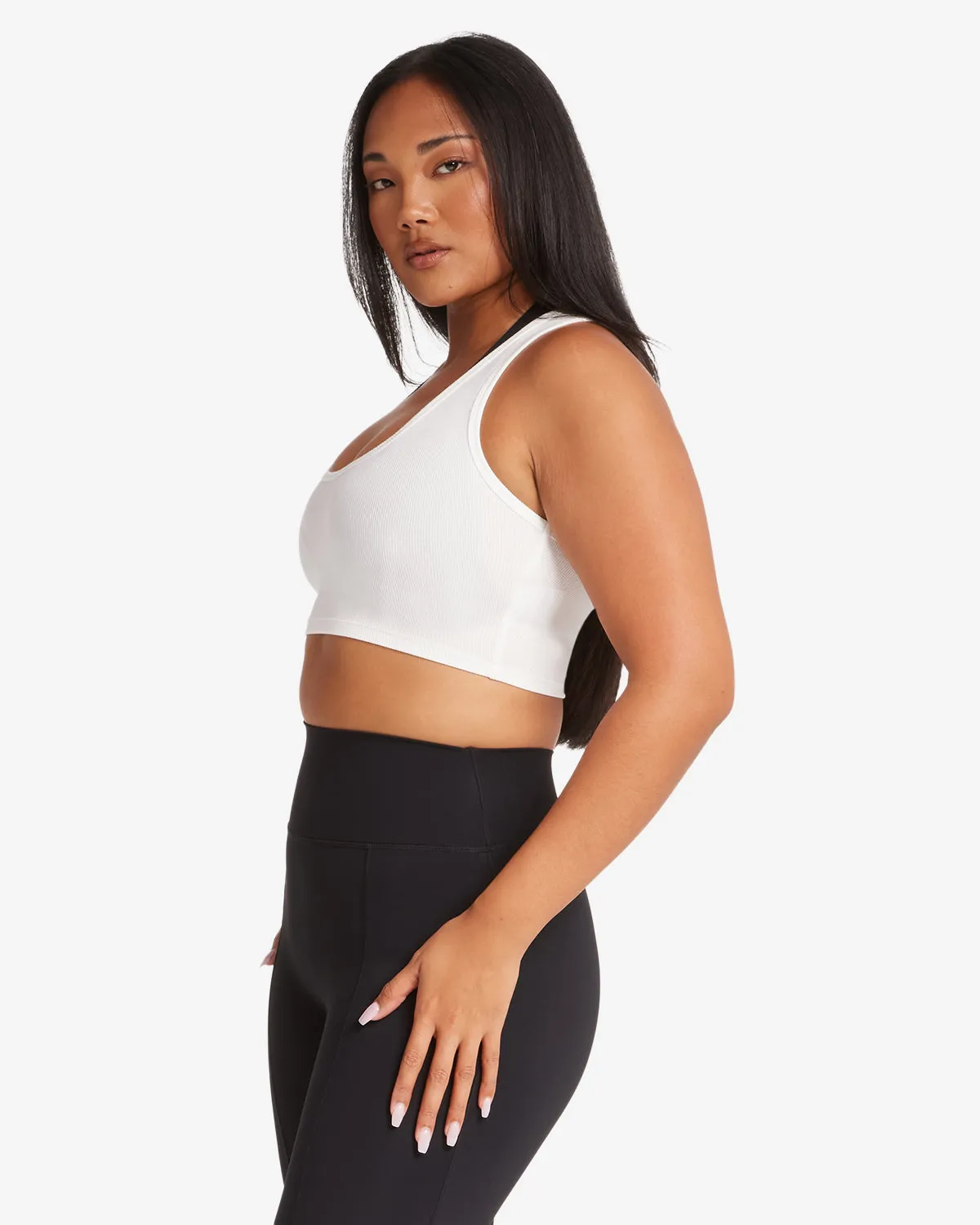 Rib Cropped Tank | White sold by Crop Shop Boutique product image thumbnail 2