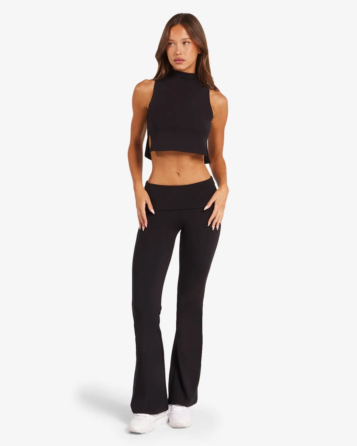 Jersey Flare Pant | Black sold by Crop Shop Boutique