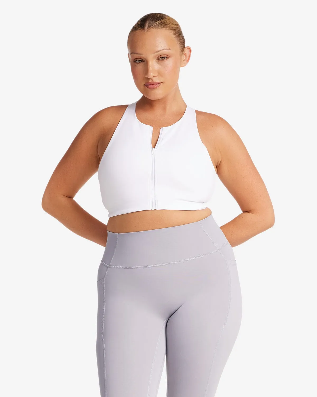 Activluxe Dawn Zip Crop | White sold by Crop Shop Boutique product image thumbnail 5