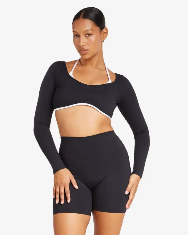 Serenity Capri Long Sleeve Crop | Two Tone sold by Crop Shop Boutique