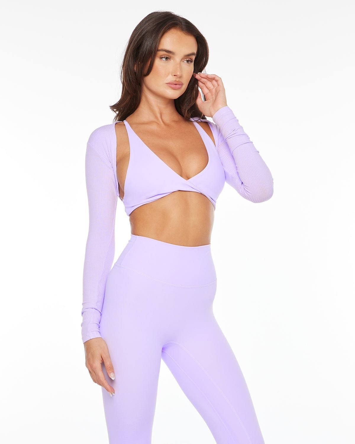 Imperfect - Ribbed Bolero | Lilac sold by Crop Shop Boutique product image thumbnail 3